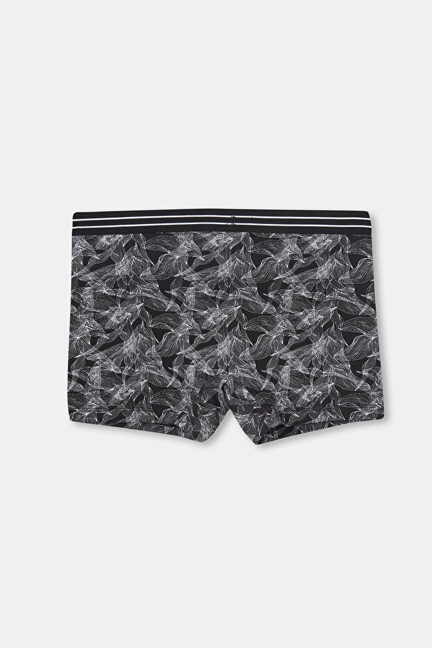 Siyah Desenli Compact Penye Boxer - 2