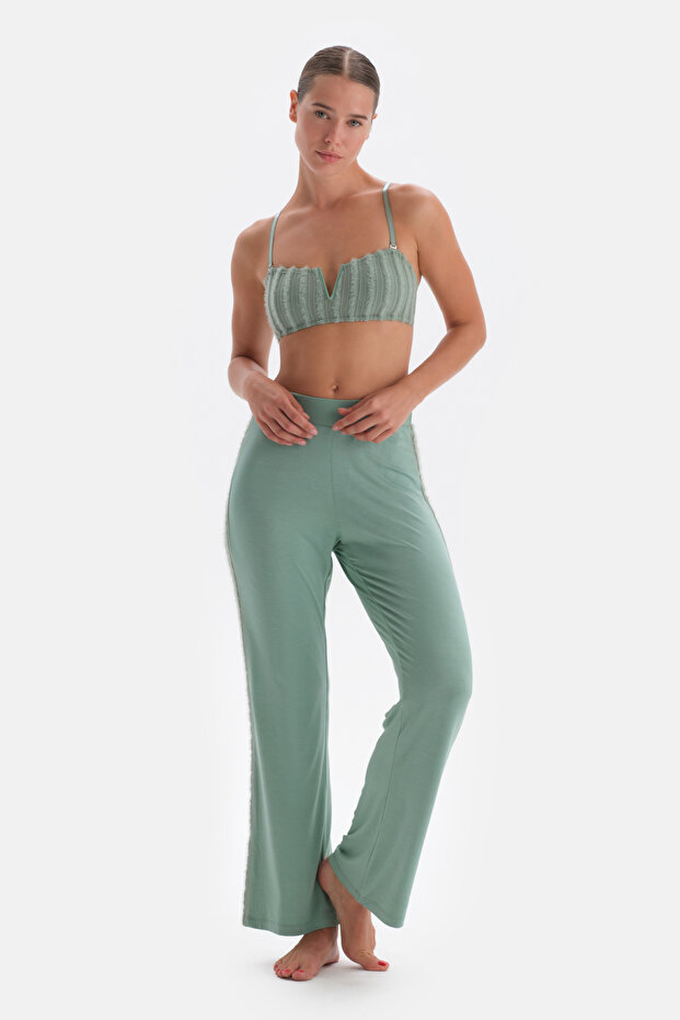 Bustieră detaliată verde Deep V - 6