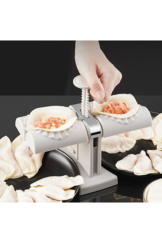 Automatic Dumpling Maker Simple Fast Double Head Dumpling Mold Hand Pressed Pancake Maker - 2
