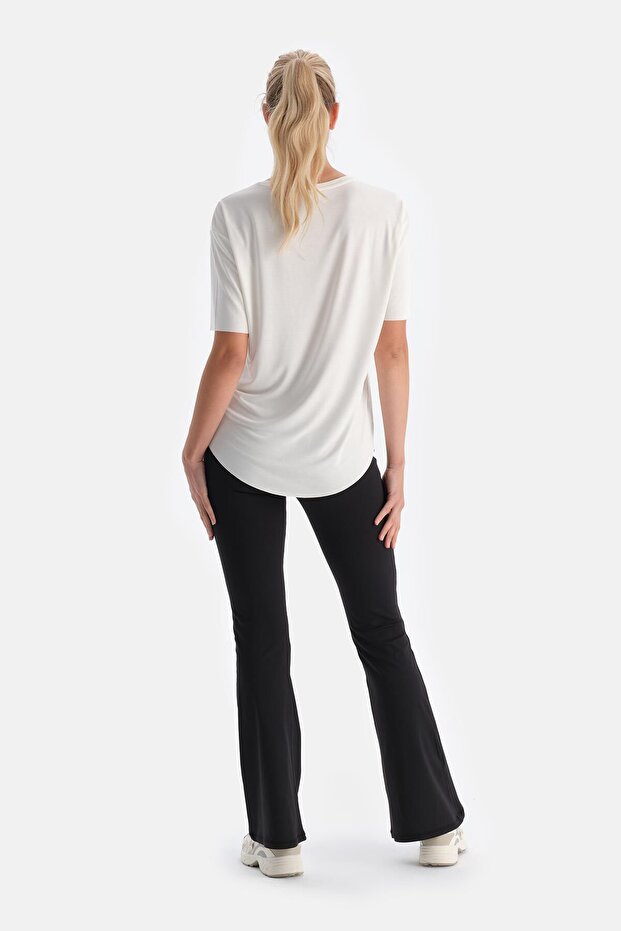 Ekru Kadın Modal Tişört - 2