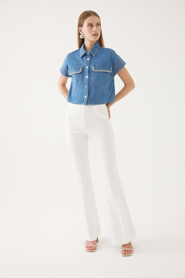 İspanyol Paça Pantolon Modeli - 1