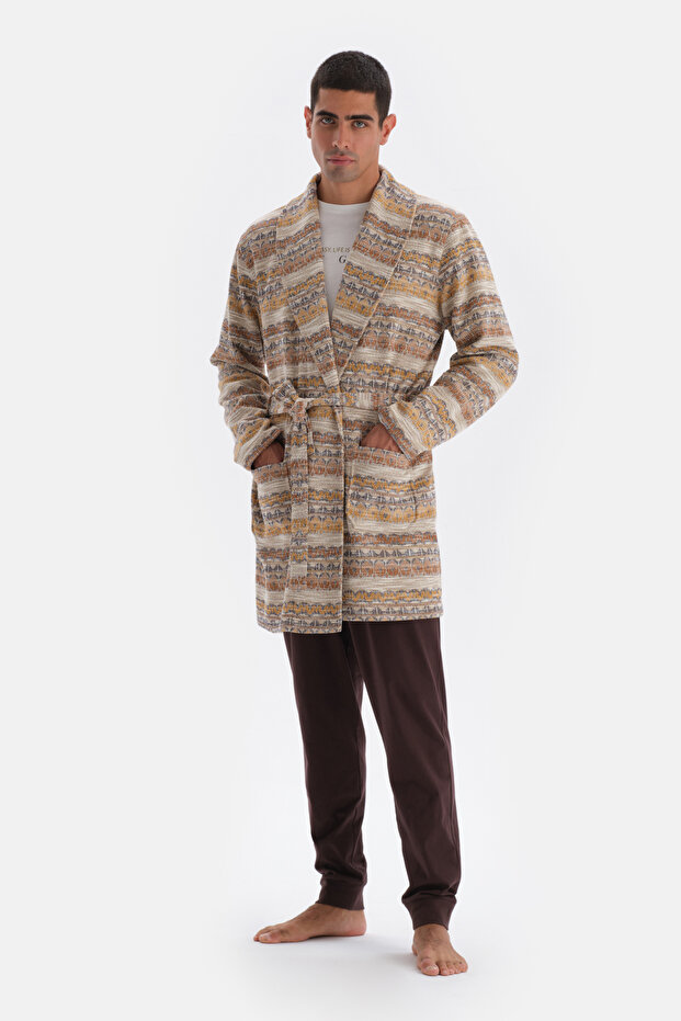 Multicolor Jakarlı Sabahlık - 6