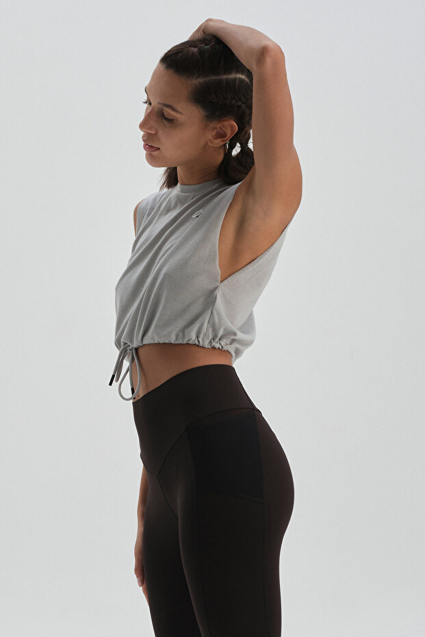 Gri Active Crop Atlet - 3