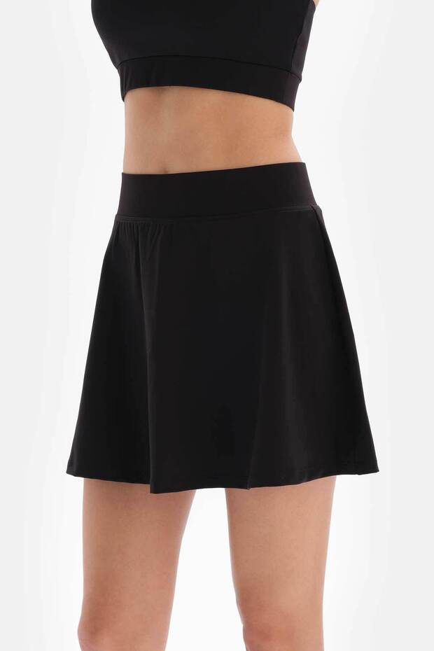 Siyah Active Sporcu Şort Etek - 6