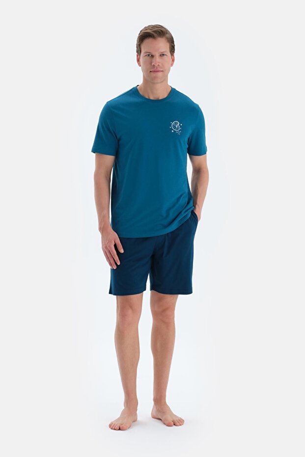 Lacivert Penye Modal Şort - 4