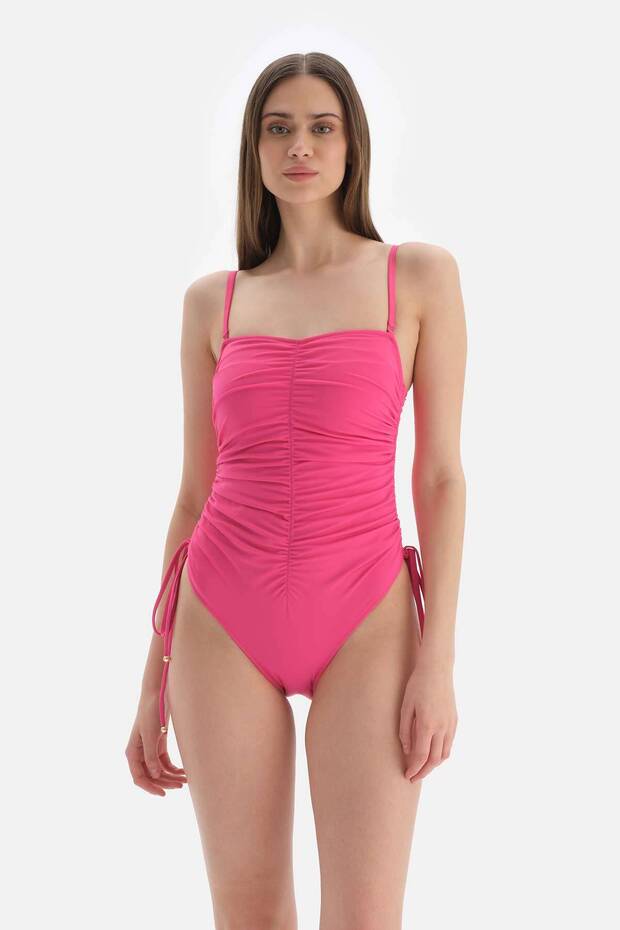 Fuchsia Strapless Swimsuit - 1