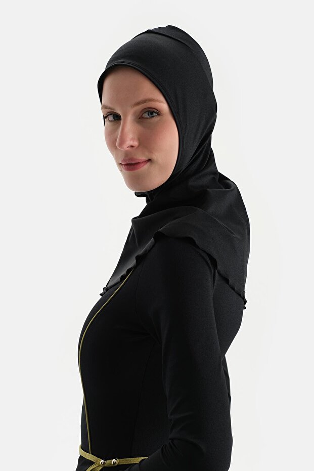 Siyah Tesettür Bone - 3