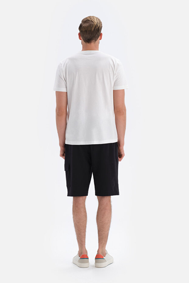 Siyah Kargo Cepli Şort - 2