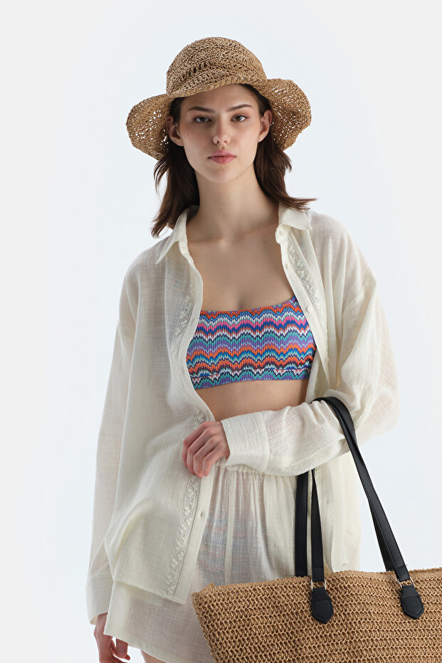 Bej Kadın Hasır Şapka - 2