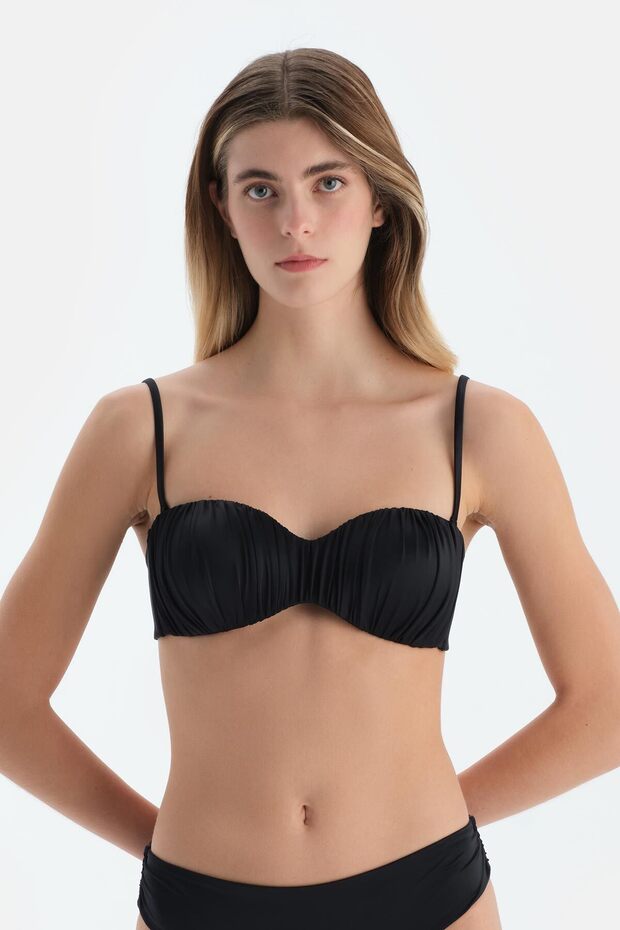 Siyah Straplez Bikini Üst - 1