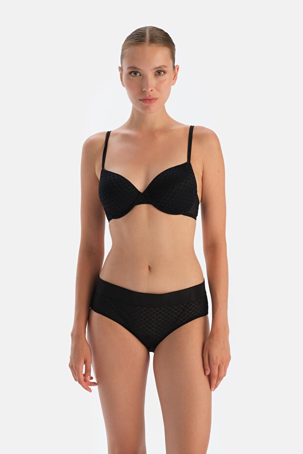 Siyah Dantelli Hipster Külot - 1