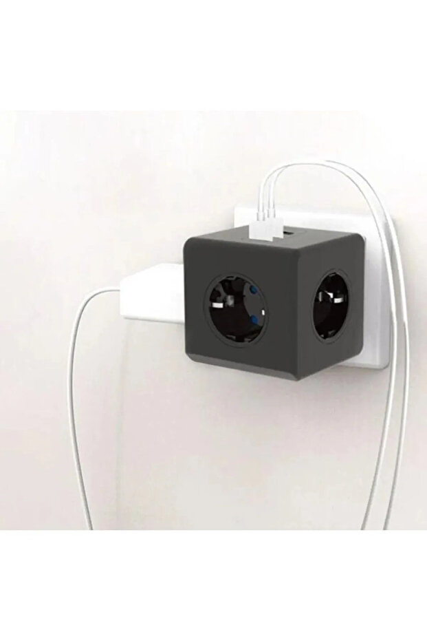 Termal Akım Korumalı Isıya Dayanıklı 3'lü Duvar Tipi Priz 2 x Usb 1 x Type C Çıkışlı - 3