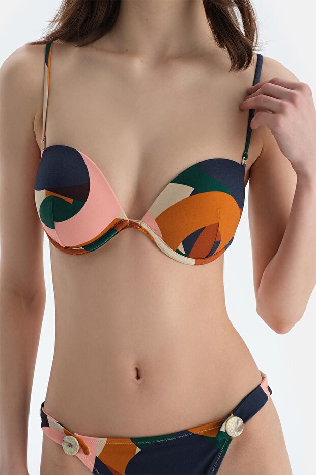 Multicolor Straplez Bikini Üst - 5