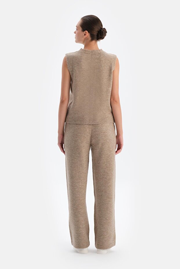 Bej Yünlü Pantolon - 2