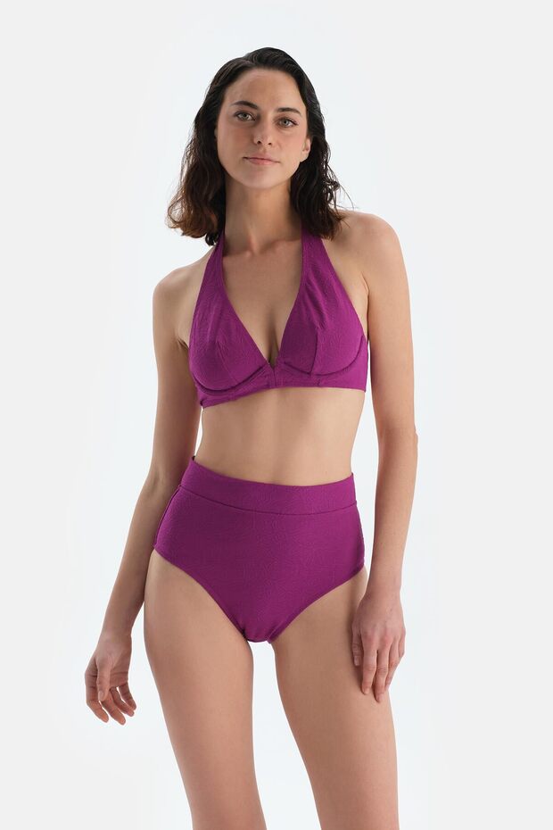 Mor Yüksel Bel Bikini Alt - 4