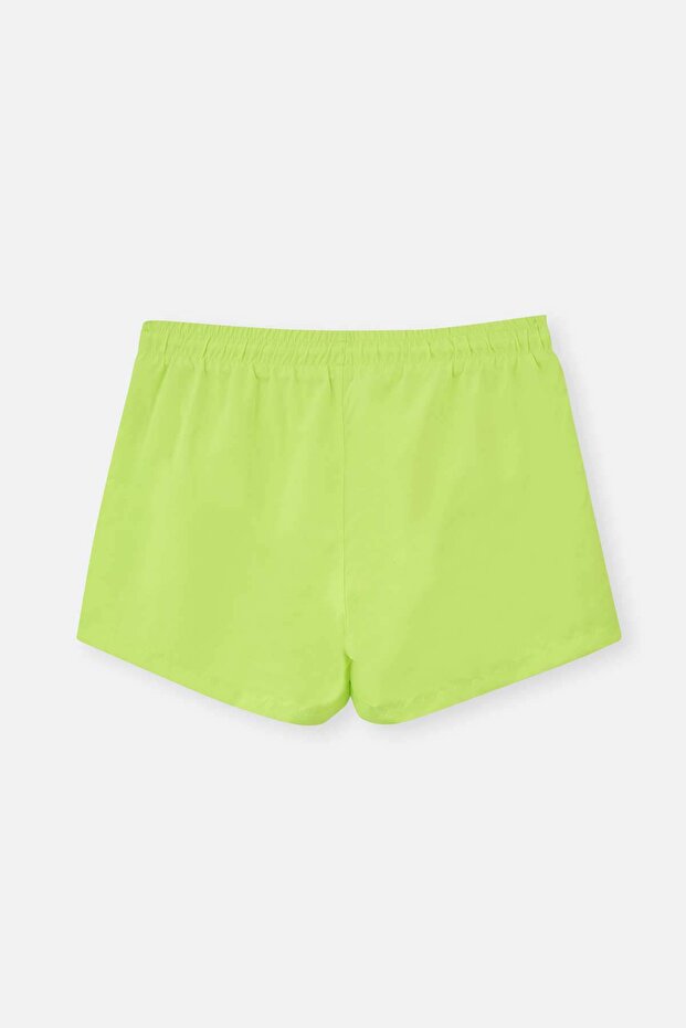 Neon Yeşil Micro Kısa Düz Şort - 2