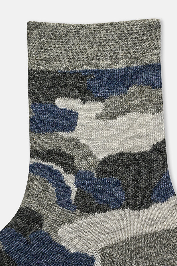 Gray Boy's Cloud Patterned Socks - 3