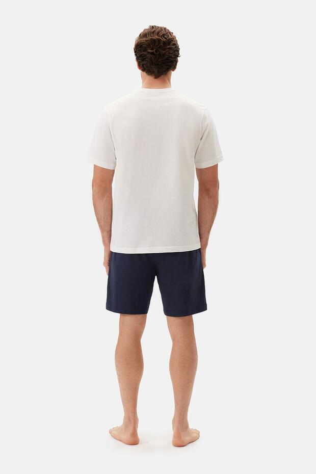 Lacivert-Mavi Örme Ikili Şort - 3