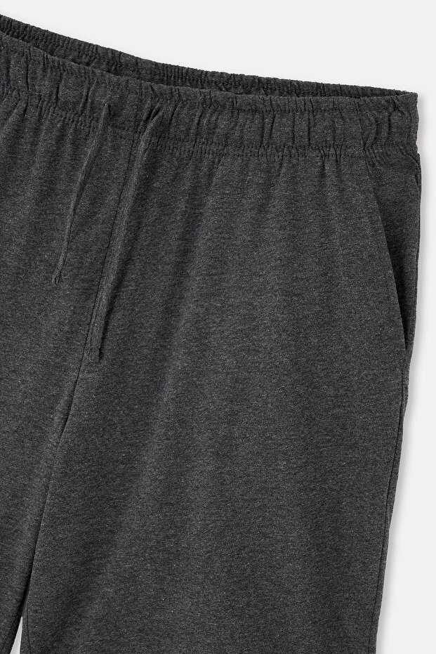 Antrasit Melanj Modal Örme Şort - 3