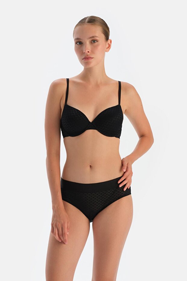 Siyah Dantelli Hipster Külot - 5