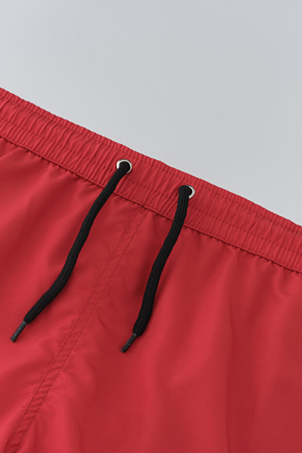 Kırmızı Micro Orta Düz Deniz Şortu - 6