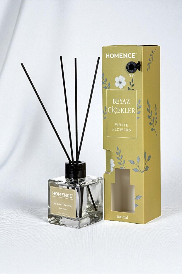 Beyaz Çiçekler Bambu Çubuklu Oda Kokusu 100 ml - 1