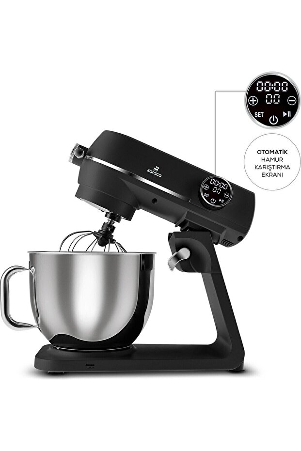 Hamur Yoğurma & Mikser ,püre Yapma Led Ekran 10 Hız Kademeli Döküm Mutfak Şefi - 5