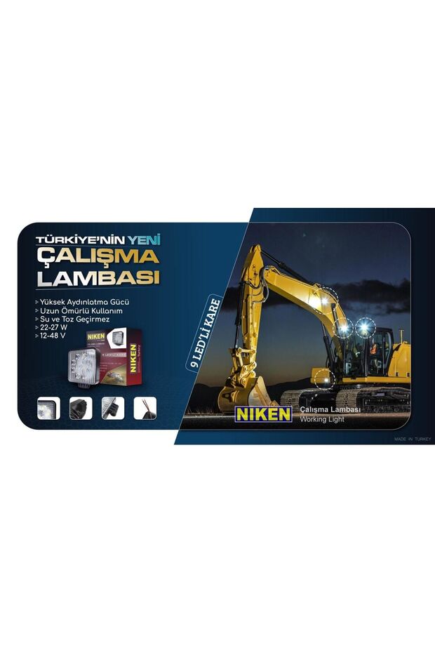 Çalışma lambası ledli pro kare 8 ledli 3 fonksiyonlu - 2