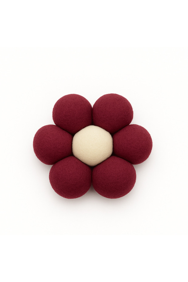 Pompom Daisy Flower Ornament Set of 10 - Decorative Handmade Flower