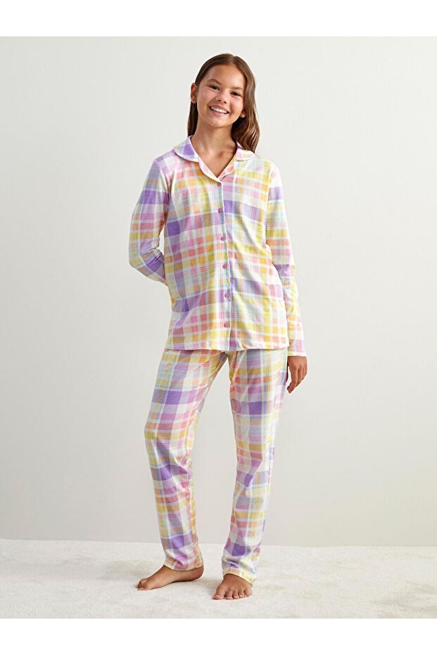 Gömlek Yaka Kız Çocuk Pijama - 3