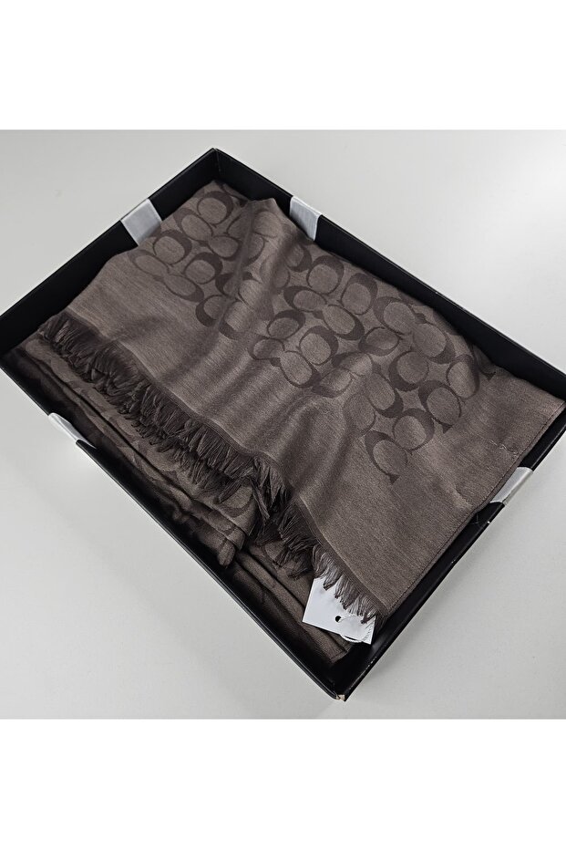 C Desen Soft İpek Yün Şal Çift Taraflı Pamuk Şal Silk Scarf Shawl Hijab - 4