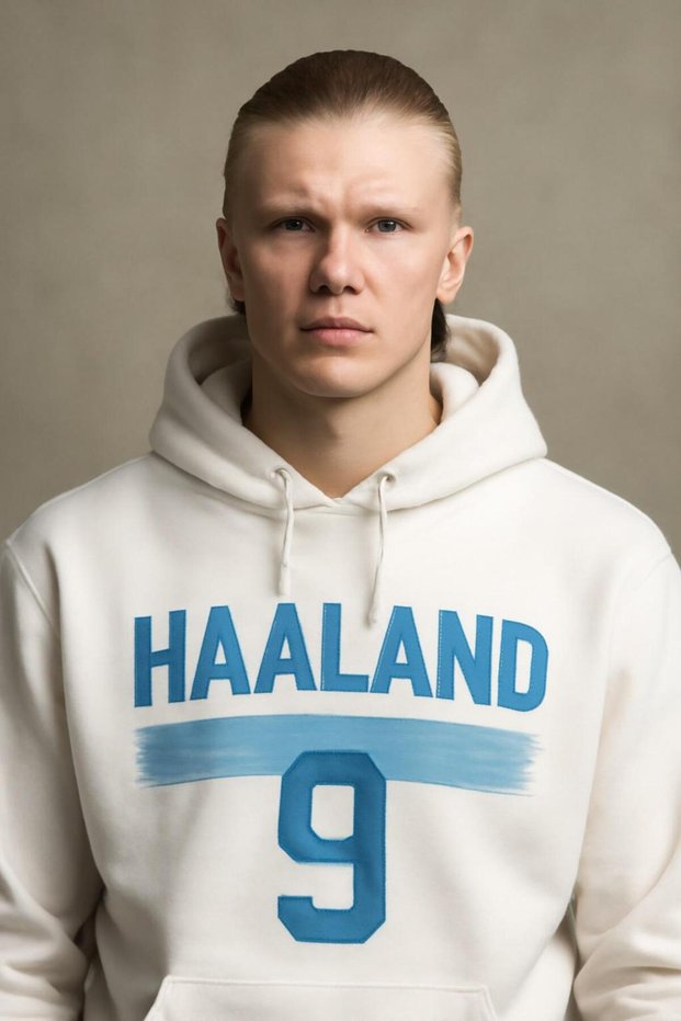 Haaland 9 Hoodie – 3 Thread Hooded Sweat Kangaroo Pocket, Norway National Team Men