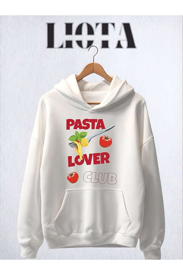 سويت شيرت كبير الحجم مطبوع عليه نادي Pasta Lover Club