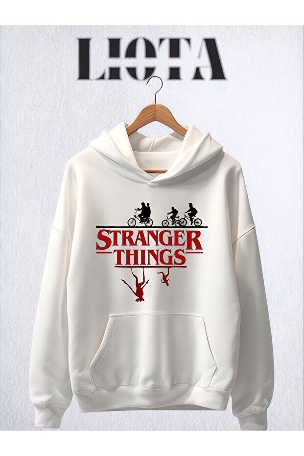 سويت شيرت مطبوع عليه Stranger Things مقاس كبير - 1