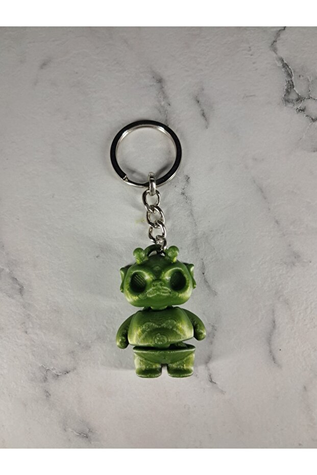 Cute 3D Alien Model Movable Keychain - 1
