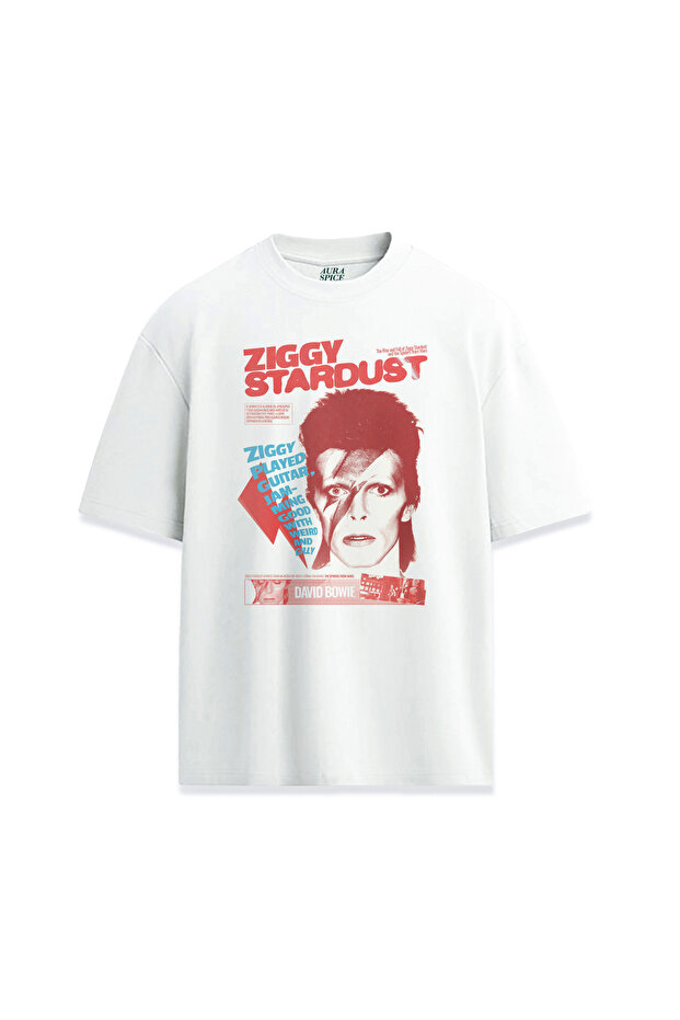 تي شيرت مريح مطبوع للجنسين من David Bowie Ziggy Stardust