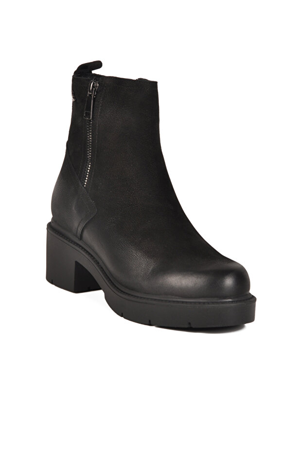 Black Nubuck Genuine Leather Women's Boots 2454601K Z