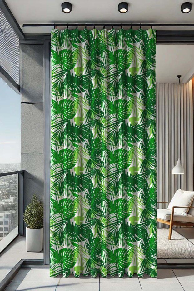 Waterproof Patterned Oxford Balcony Curtain Sunshade and Raincoat with Color and 200 cm Length Size Options