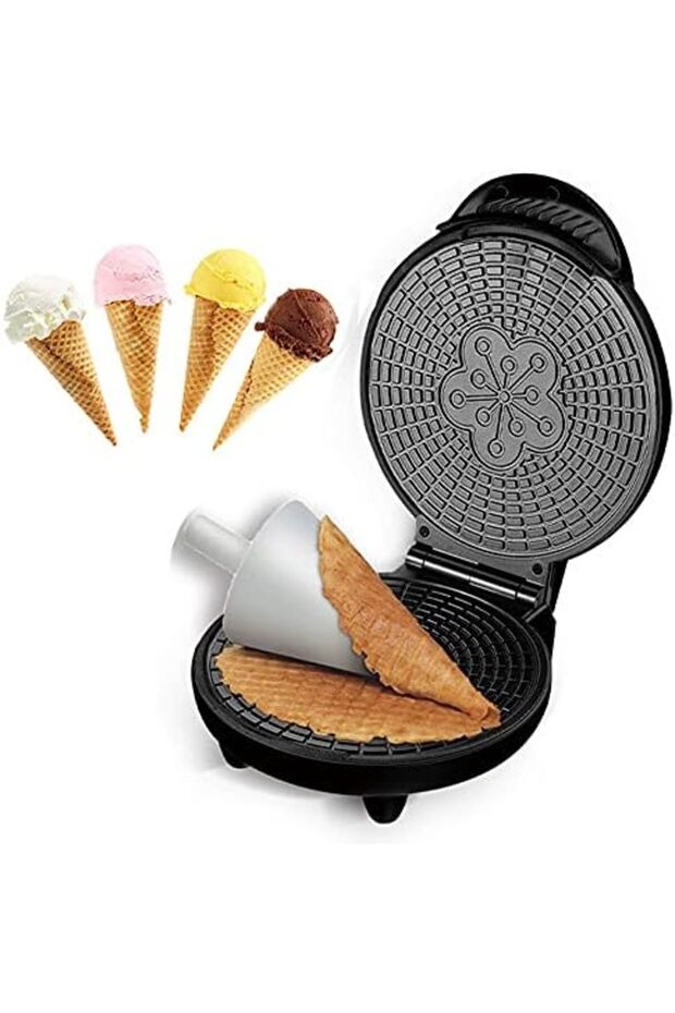 Electric Waffle Cone Maker, Ice Cream Cone Machine, Egg Rolls Nonstick Coating, Double-sided