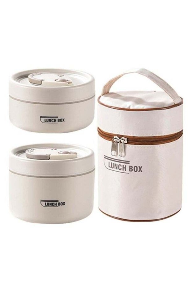 2 Pack Stainless Steel Bento Lunch Box,Portable Insulated Lunch Container Set,Leakproof Thermal Foo