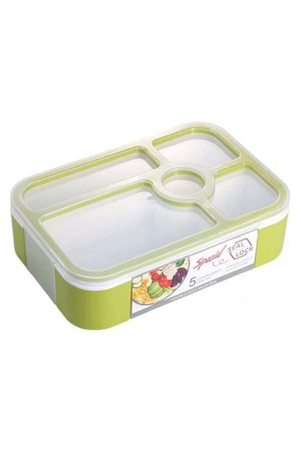 BrainGiggles Bento Lunch Box -Leakproof, BPA-Free, Airtight Tiffin with Spoon & Fork- 5 Compartment