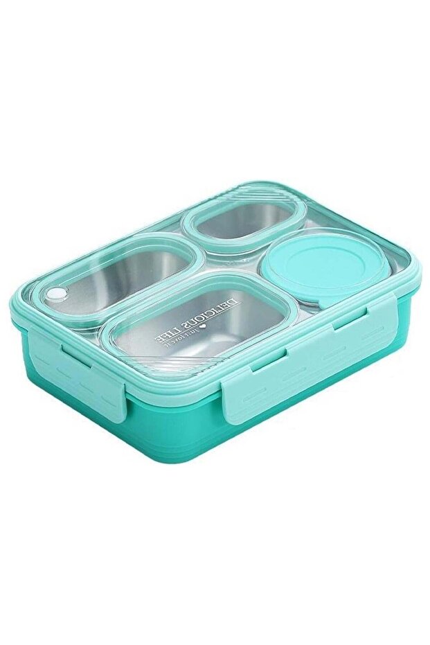 Lunch Box with Soup Bowl,850ml Stainless Steel Leak-proof Lunch Box,Compartments Food Container Wit