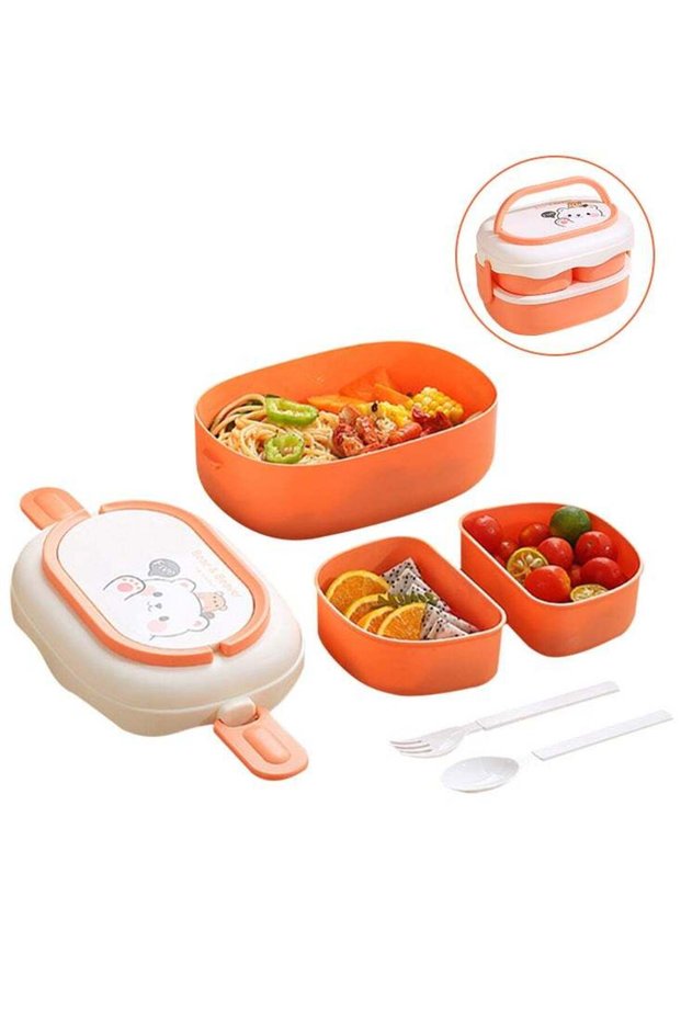 Bento Lunch Box for Kids Lunch Box with Hidden Handle Food Container Microwavable Bento Box Detacha