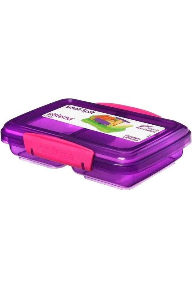 Sistema Klip It Small Split Lunch Box 350ml BPA Free Food Storage Container with Dual Compartments