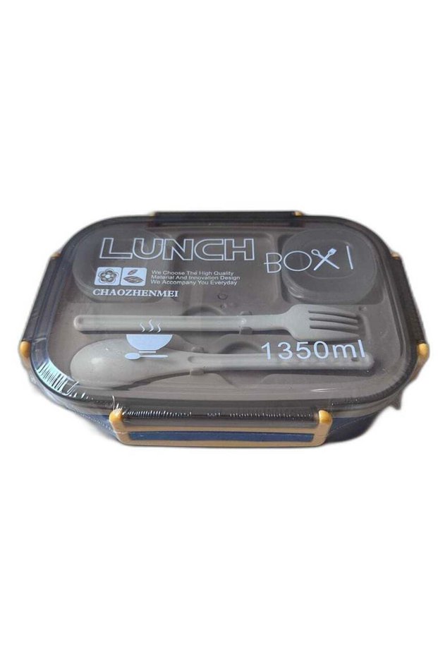 Bento 2 Layer Lunch Box for Kids, Adults 1350ml, Plastic Food Storage Container, Multi Compartment