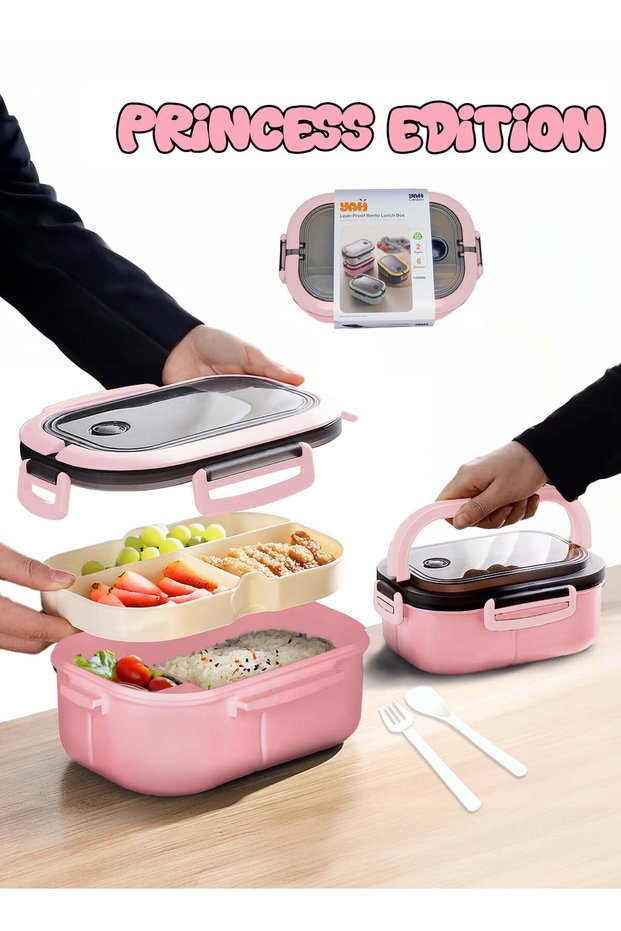 Princess Edition - YAH Leak-Proof Bento Lunch Box - 2 Layers and 6 Compartments, Model: LunchMate -