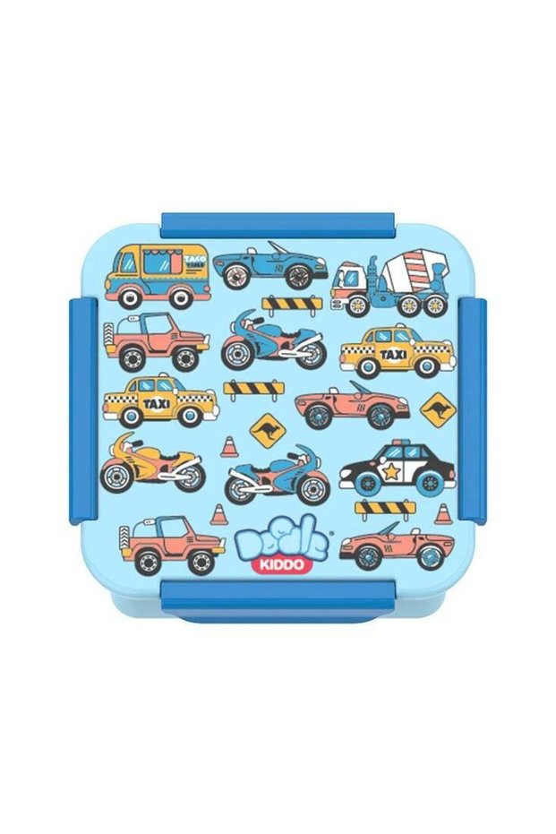 Cars & Trucks Bento Lunch & Snack Box for Boys - BPA Free, Leak Proof, Microwave & Dishwasher Safe,