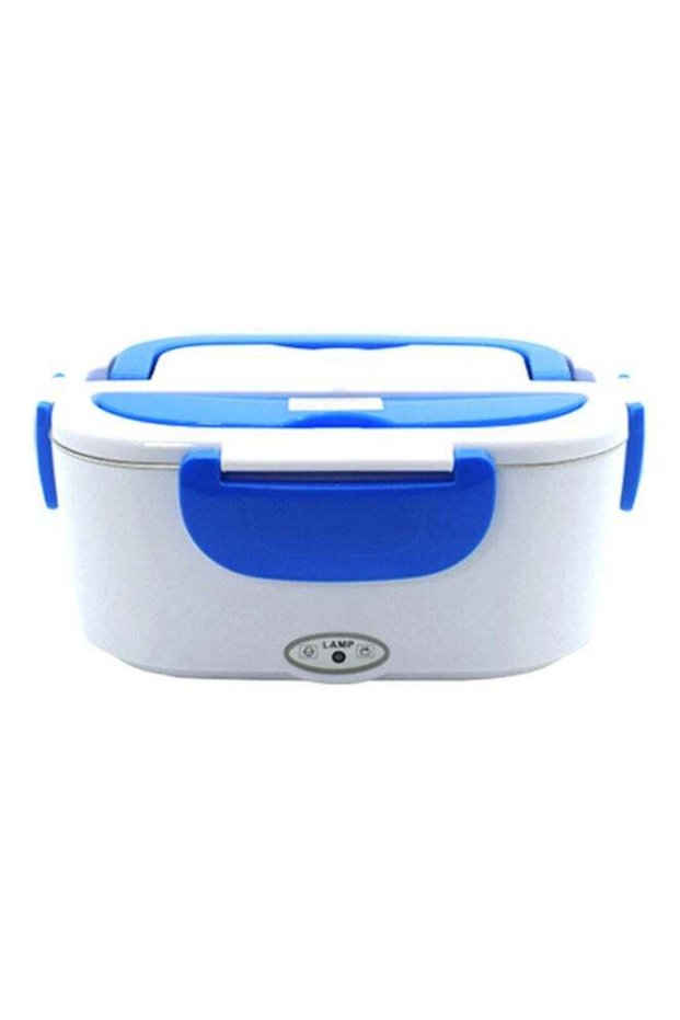 Portable Electric Lunch Box White/Blue 24.5x11x11cm