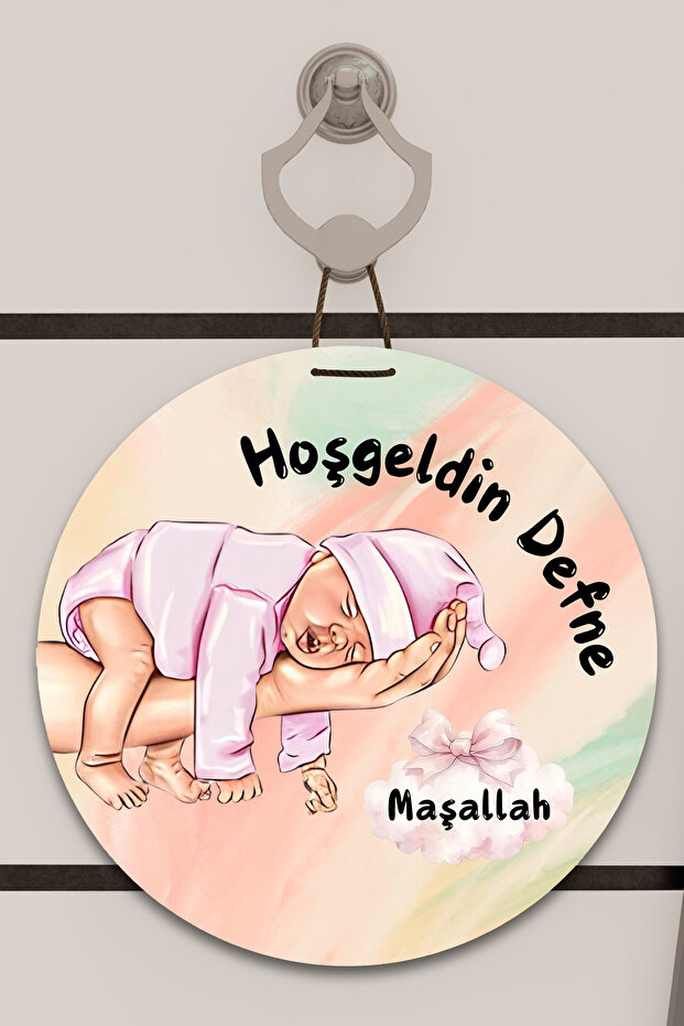 Dijital Baskı Desenli Ahşap Çocuk Odası, Bebek Odası, Kapı süsü, Duvar Süsü - 1