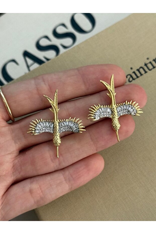 أقراط حجرية على شكل فينيكس - 2